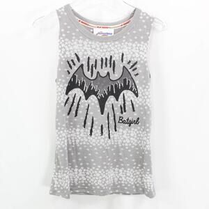 DC SUPERHERO GIRLS Gray White Batgirl Striped Tank Top